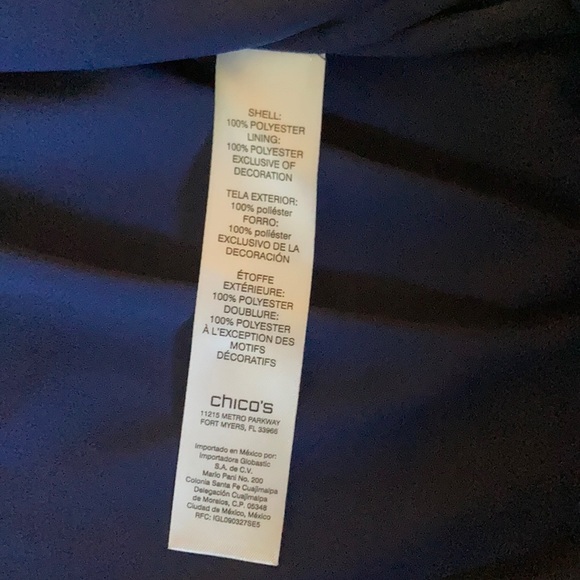 Chico’s blue and white stripe tank with ruffles. - Picture 7 of 8